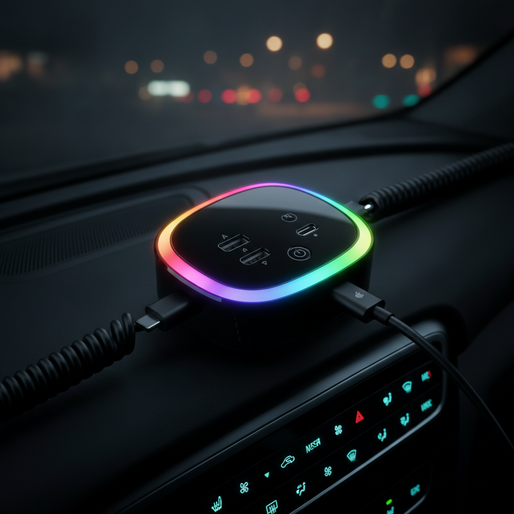 Los dos puertos USB del cargador