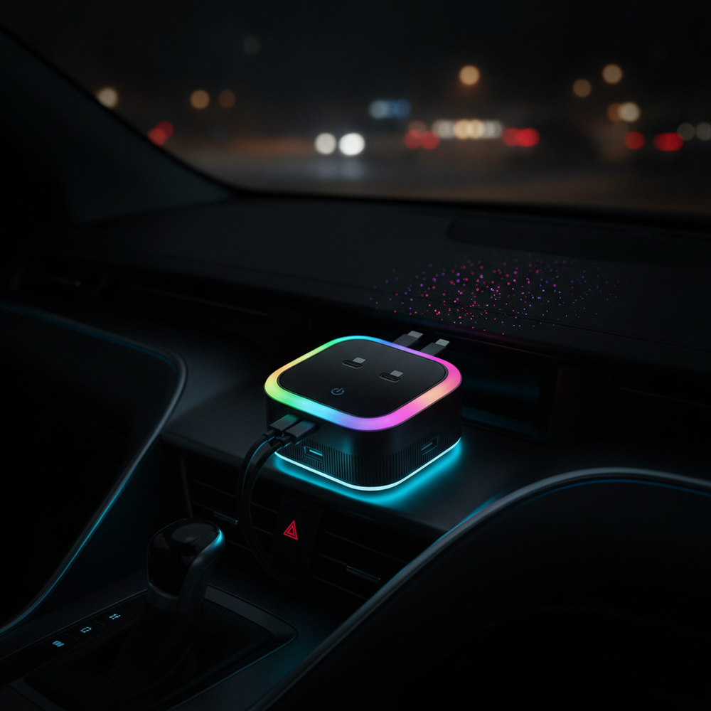 Aro RGB del cargador encendido