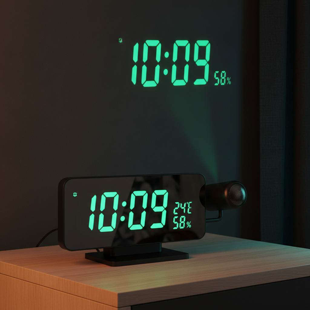 LumiClock con luz LED verde