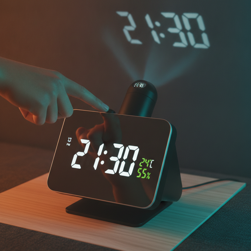 Ajustando la hora con los botones superiores