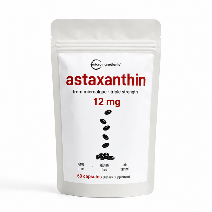 Astaxantina Premium 12 mg · El Antioxidante de la Piel Radiante · 120 Softgels