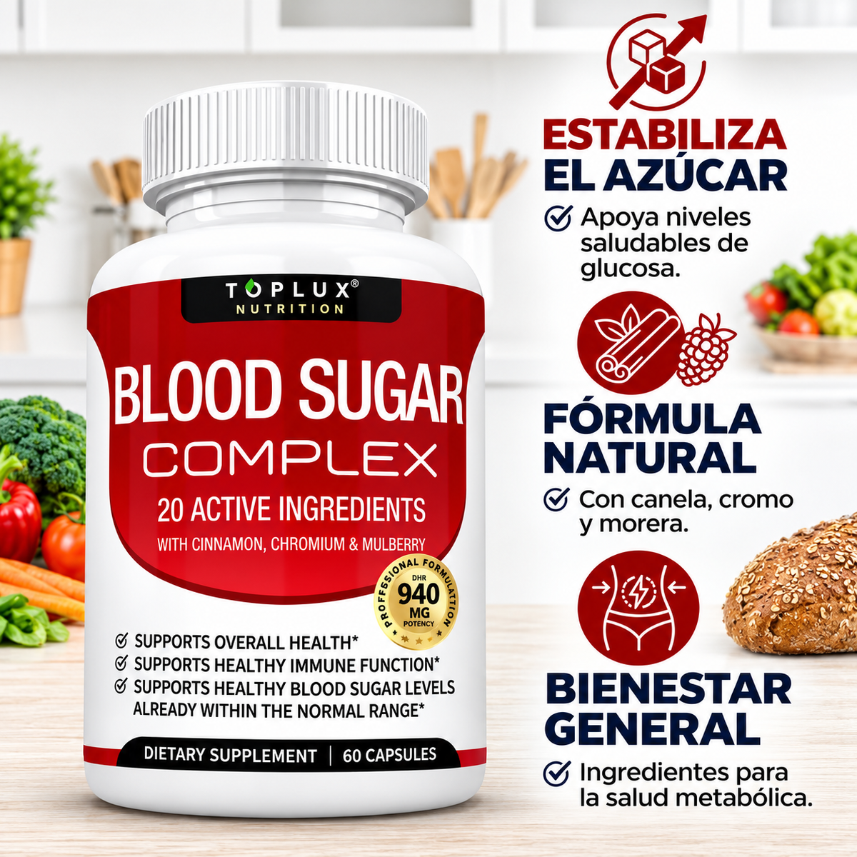 Estabiliza el azucar: formula natural con canela, cromo y morera