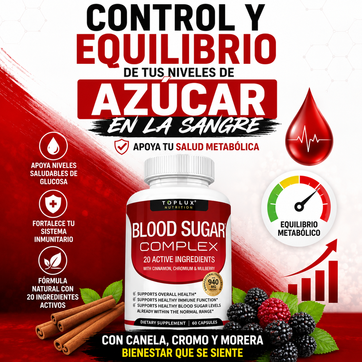 Control y equilibrio de tus niveles de azucar en la sangre
