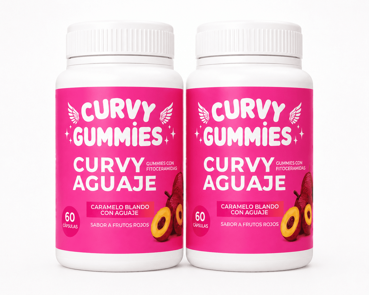 Dos frascos de Curvy Aguaje, 60 gomitas cada uno