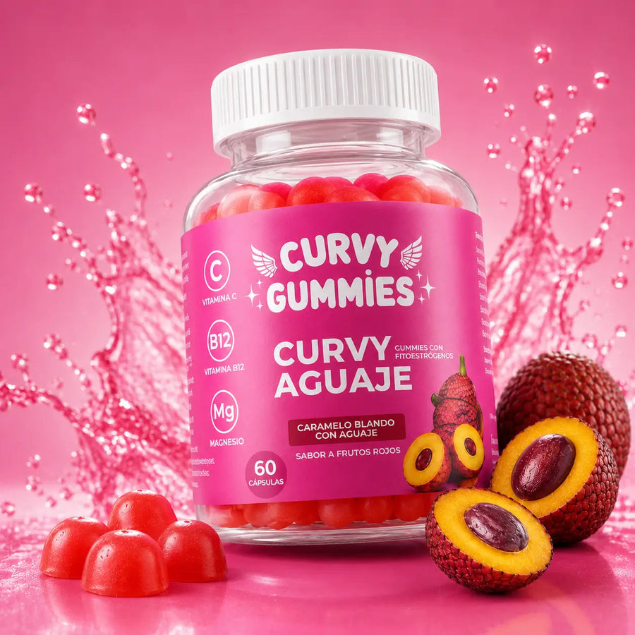 El frasco de 60 gomitas Curvy Aguaje