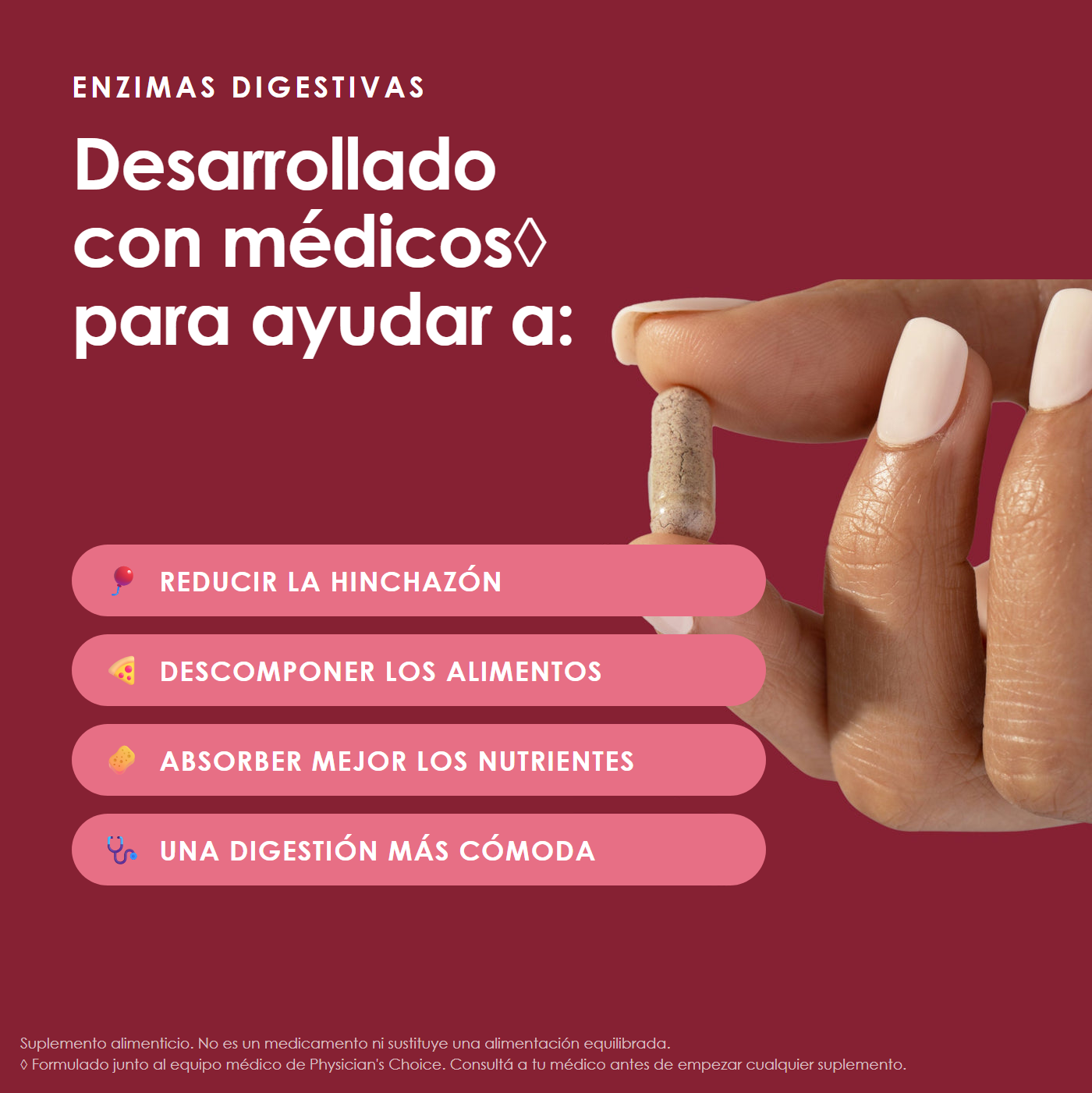 Desarrollado con médicos para reducir la hinchazón y descomponer los alimentos
