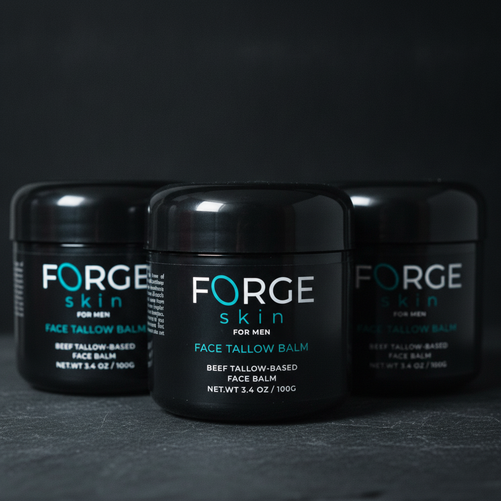 Tres frascos de Forge Skin Face Tallow Balm
