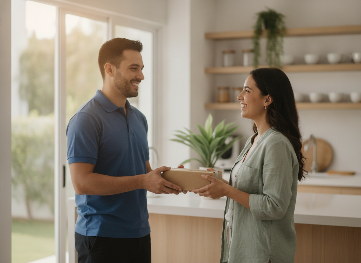 Entrega del pedido en la puerta de casa