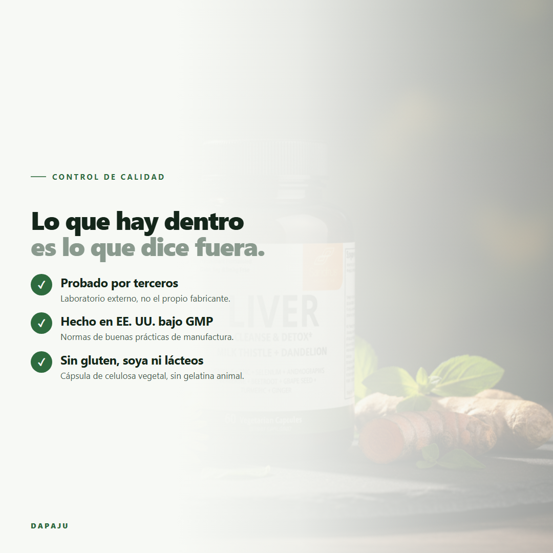 Probado por terceros, hecho en EE. UU. bajo normas GMP
