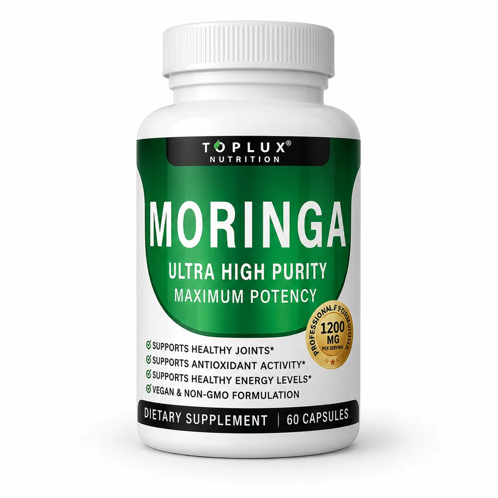Frasco de Moringa Toplux 1200 mg con 60 cápsulas