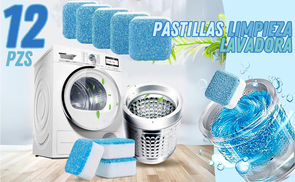 Caja de 12 pastillas limpiadoras de lavadora