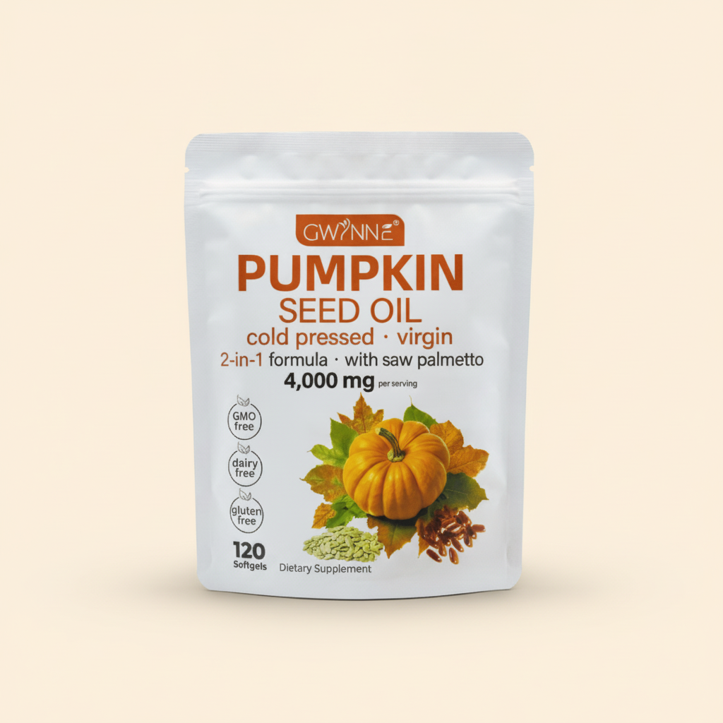 Bolsa de GWYNNE Pumpkin Seed Oil con saw palmetto, 120 softgels