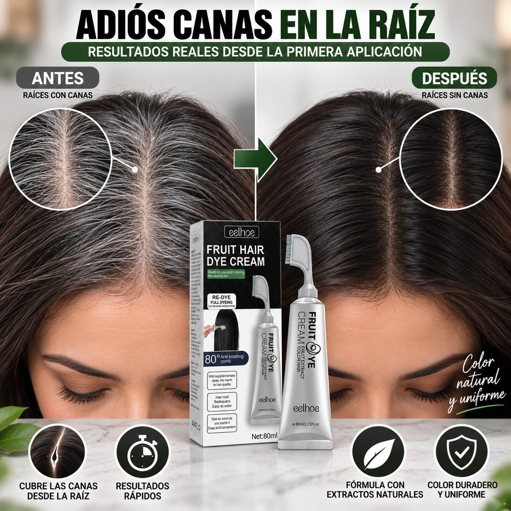 Antes y después: canas en la raíz cubiertas