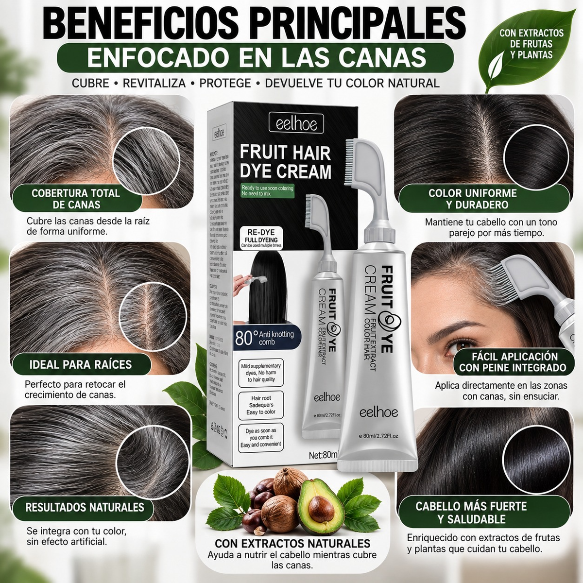 Beneficios del tinte vegetal para canas