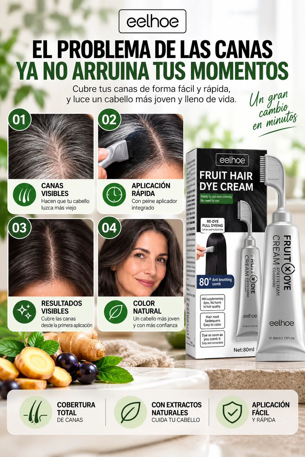 Cubrir las canas de forma fácil y rápida