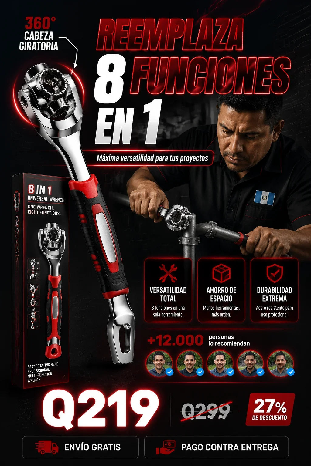 Llave Multifuncion Universal Con Cabezal